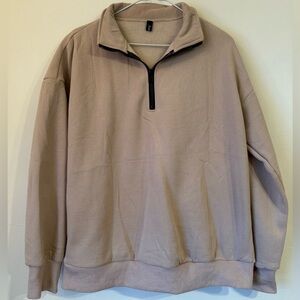 Tan Sweat Set Quarter Zip and Pants
